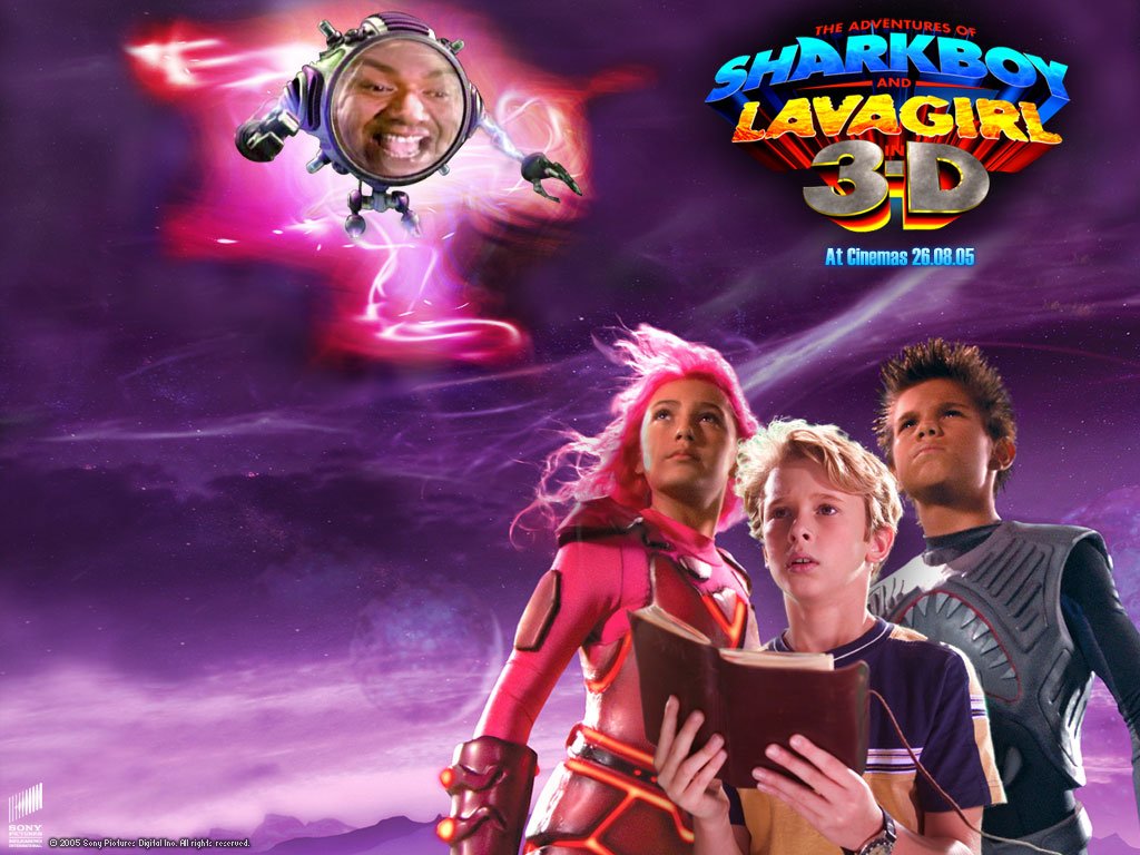 Cayden Boyd, Taylor Lautner, and Taylor Dooley in The Adventures of  Sharkboy and Lavagirl 3-D (, image size:1024x768