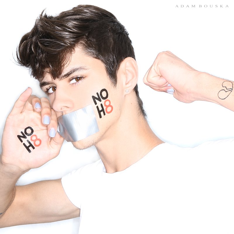 "#NOH8 has always been a campaign I looked forward to working with, everything it stands for is love! I think the world can always use more love." - Jackson Krecioch @JacksonxKrec