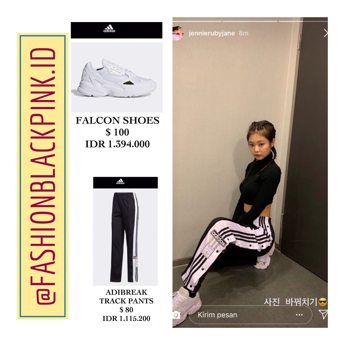 fashionbpid's tweet photo. 190131 Jennie Instagram story update
.
🔎 SOURCE
https://t.co/ejm9o5RVaB
.
#IDOLFASHION #IDOLFASHIONBLACKPINK #IDOLfashionblackpink_jennie #BLACKPINKSTYLE #BLACKPINKFASHION #KPOPFASHION #KPOPSTYLE #jennie #BLACKPINK #ADIDAS https://t.co/RcVFxZlXbN