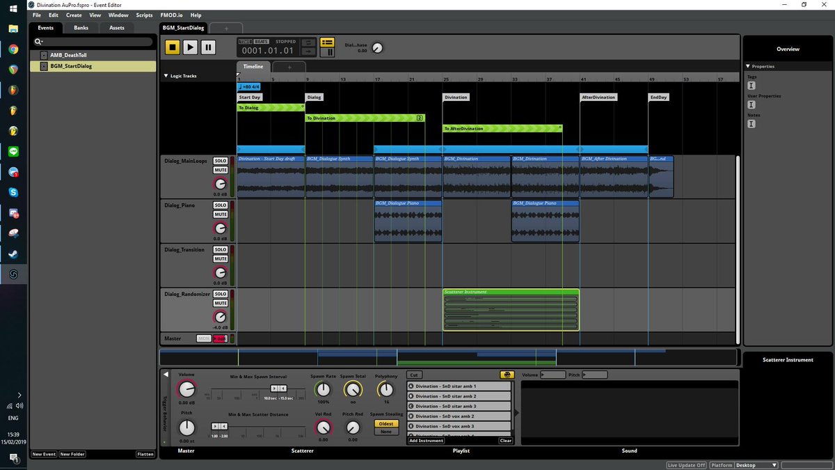 mas_ittou's tweet image. Thanks @fmodstudio for making audio programming fun and understandable by composer. I really love the DAW-like UI and workflow.
#audioprogramming #fmod #mojikencamp3 #projectdivination #gamedev #indiegame