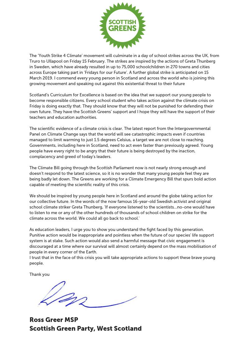 🌍"I trust that in the face of this crisis you will take appropriate actions to support these brave young people." <a href="/Ross_Greer/">Ross Greer</a> pens a letter to Scotland's school leaders #YouthStrike4Climate ✊ greens.scot/blog/youth-str…