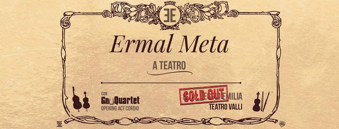 Stasera Ermal Meta e il GnuQuartet vi aspettano a #ReggioEmilia al #TeatroValli per un'altro #SoldOut di emozioni e di pubblico ✨🎶🎻🎸