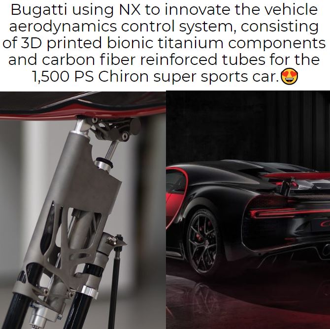 Bugatti using the generative design technology in NX.  
#Bugatti #IngenuityisNX #CAD #Design #Generative