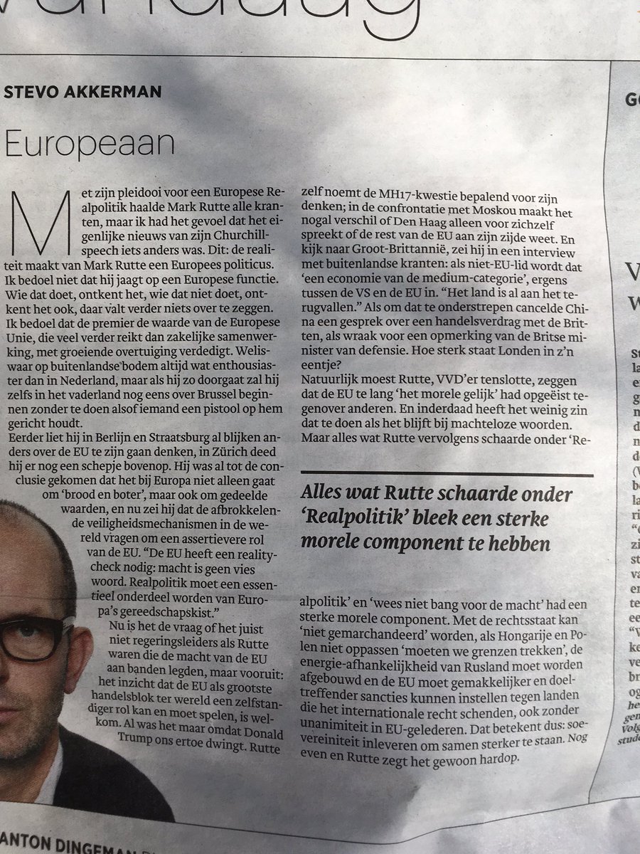 Mooie column @trouw @StevoAkkerman  Burgers van Nederland. Nog even en hij zegt het gewoon hardop. #helpRutte #vooreuropa