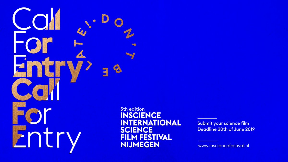 insciencefilm's tweet photo. Calling all filmmakers! You can now submit your science film for InScience 2019. Amaze us with visually stunning documentaries, feature films, shorts and animation films that show science in an artistic manner while maintaining credible scientific groundings. #callforentry https://t.co/dHMr2k63lQ