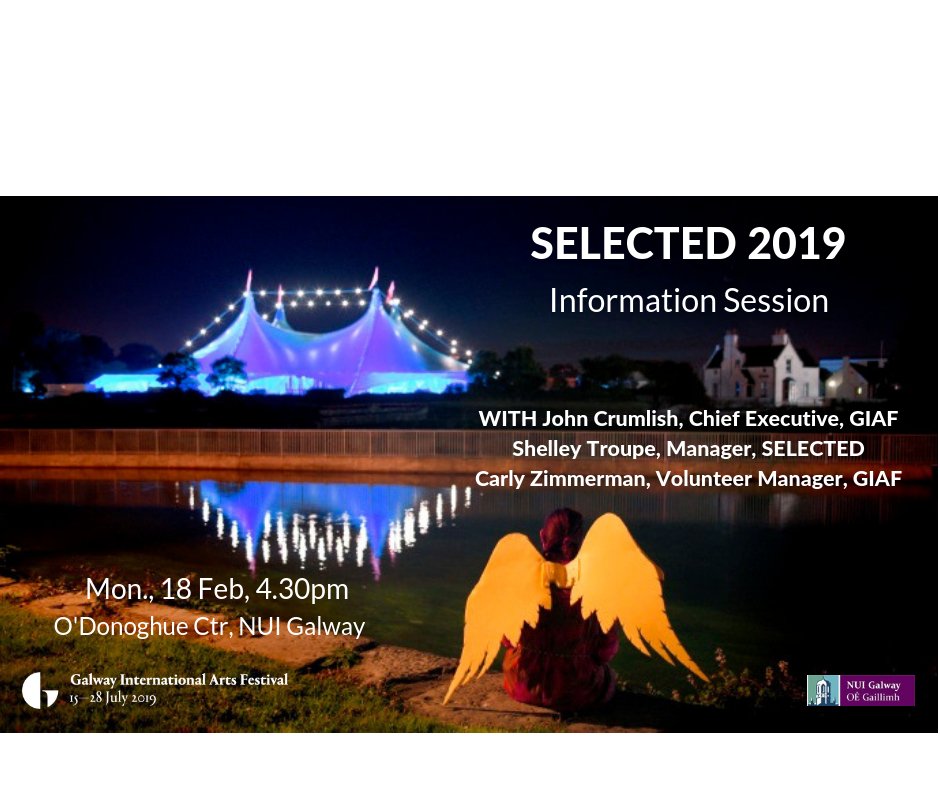 Crafty_Academic's tweet photo. Prepare to be *amazed* by SELECTED 2019: an initiative for young artists &amp; producers currently studying at @nuigalway! Info session with @GalwayIntArts, Mon 18 Feb co-hosted by @NUIG_Dramsoc &amp; @NUIGDrama. @NUIGCareers @MusicalSoc_NUIG @NUIGalwayPress https://t.co/VUTmNqcZxk