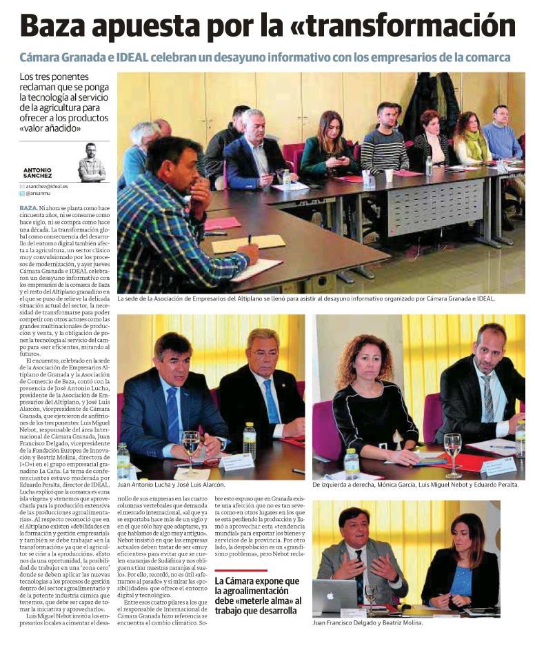 Juanfradelgado's tweet image. Hemos celebrado un Desayuno de trabajo con @Ideal_Granada y @CCGranada sobre el futuro de #Agrifood y hablé de transformación digital de la cadena agroalimentaria y oportunidades que se abren para el sector #Blockchain #AI #Bigdata #Sensorizacion #Robotizacion #DigitalMarketing