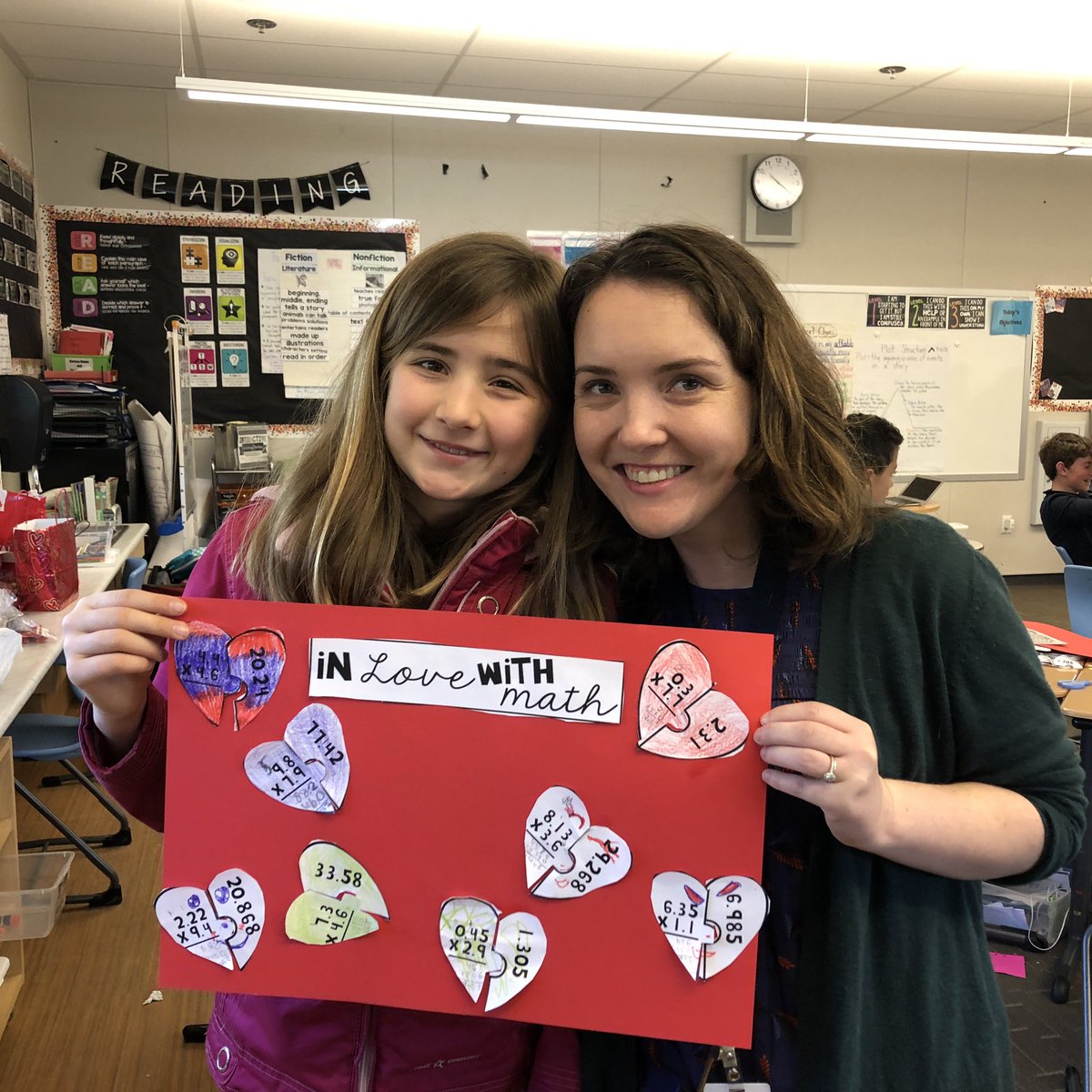 Emily_Battin's tweet image. When it comes to making learning fun @Mrs_Homer_5th takes the cake! These student were giddy to be multiplying with decimals and solving a puzzles! #WCSJoyfulLearning #WCSTweetWeek