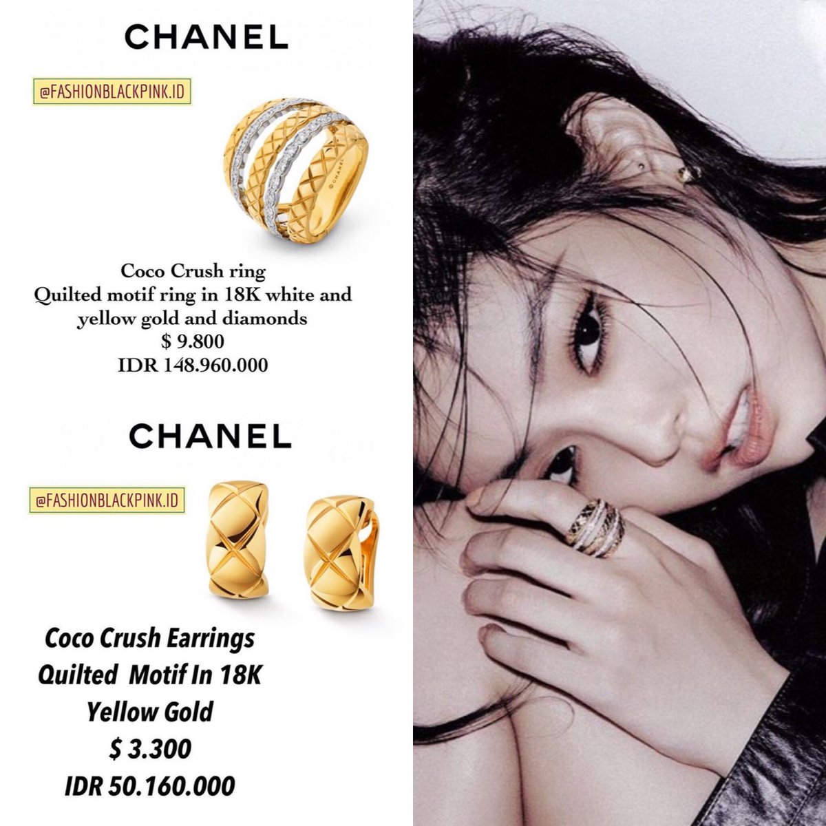 fashionbpid's tweet photo. Jennie for W korea November 2018 Issue
🔎 SOURCE 
Ring &amp; Earring : https://t.co/XnOEoLnB6z
.
#IDOLFASHION #IDOLFASHIONBLACKPINK #IDOLFASHIONBLACKPINK_JENNIE #BLACKPINKSTYLE  #BLACKPINKFASHION #KPOPFASHION #KPOPSTYLE #JENNIE #BLACKPINK #CHANEL https://t.co/4AwjUJbl9n
