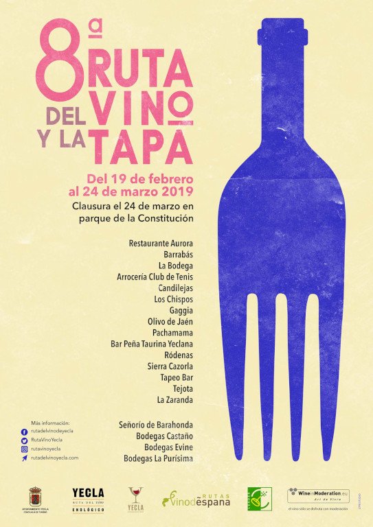 RutaVinoYecla's tweet photo. Del 19 al 23 de Marzo ven a la Ruta del Vino y la Tapa.🍴 🍷

15 establecimientos han preparado unas suculentas tapas acompañados con vinos de 4 bodegas @YeclaVino.

ℹ️ https://t.co/Y6ZHAlIeEy

@TurismoYecla @TurismoRMurcia 
#rutavinotapa #vinosytapas #winelovers #enoturismo https://t.co/o7HHVYEVFZ