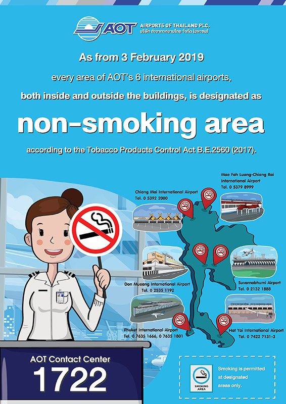 RichardBarrow's tweet photo. If you didn't know already, all of the main airports in #Thailand have been declared no smoking zones. In addition, it is against the law to smoke within five meters of the entrance of any public building  https://t.co/KbYf4J5Tjl https://t.co/w3DRtvm9l5