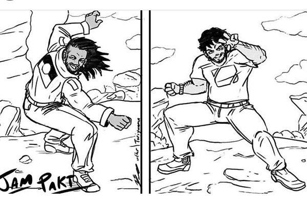 ZeroPointPower's tweet image. Our Creator Jonathon Saunders caught up with Jonzy from @jampaktwithjonzy earlier this week for an interview and managed to pull out this deadly sketch of the two of them. Aww.. 😍😍 #animation #illustrator #supehero #zeropoint #jampaktwithjonzy