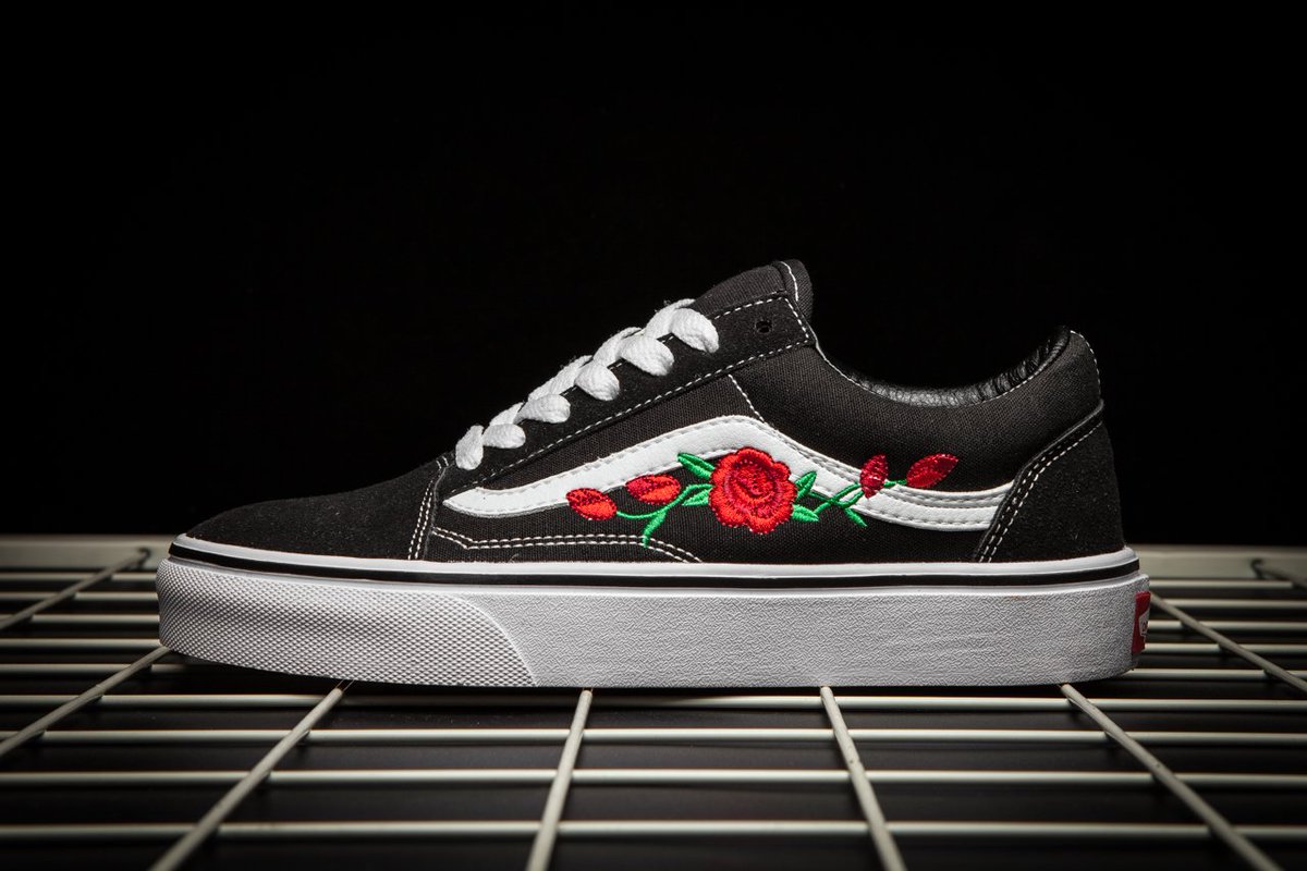 vans with rose design