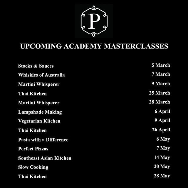 UPCOMING ACADEMY MASTERCLASSES •  From cooking classes to lampshade making, our Academy Masters are passionate about what they do, and can't wait to share their knowledge and skills with you. All classes are selling fast, so don't miss out!⠀⠀⠀⠀⠀⠀… bit.ly/2SzeGu6