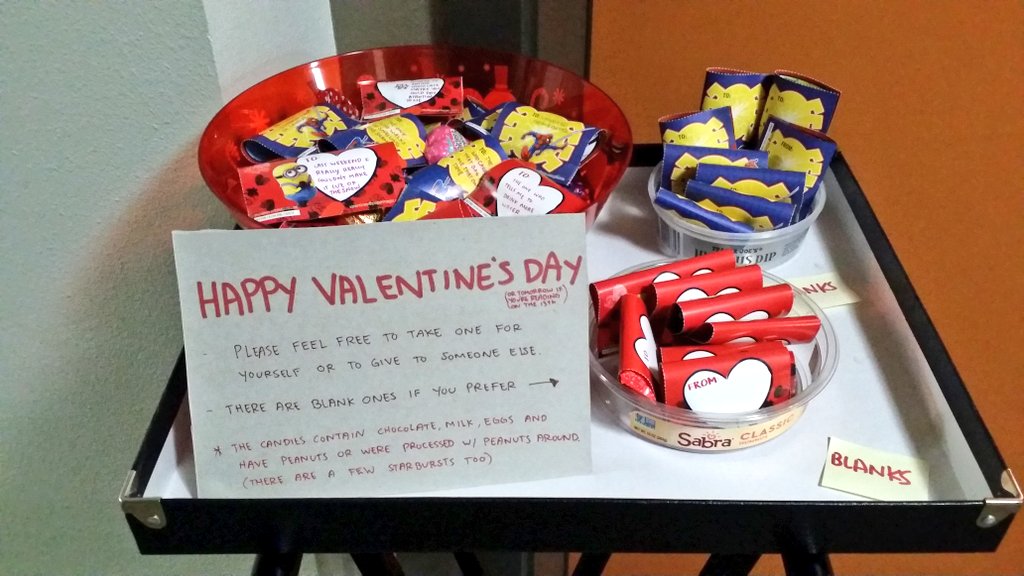 austonanddiana's tweet photo. We've lived at our current apartment community for about 2.5 years now. Lately, we've been putting out candy treats during holidays for our neighbors. We made actual valentines to go with the candies this time. :D
#cwsapartments #marqwest #enhancinglove https://t.co/sB2HYXRbTy