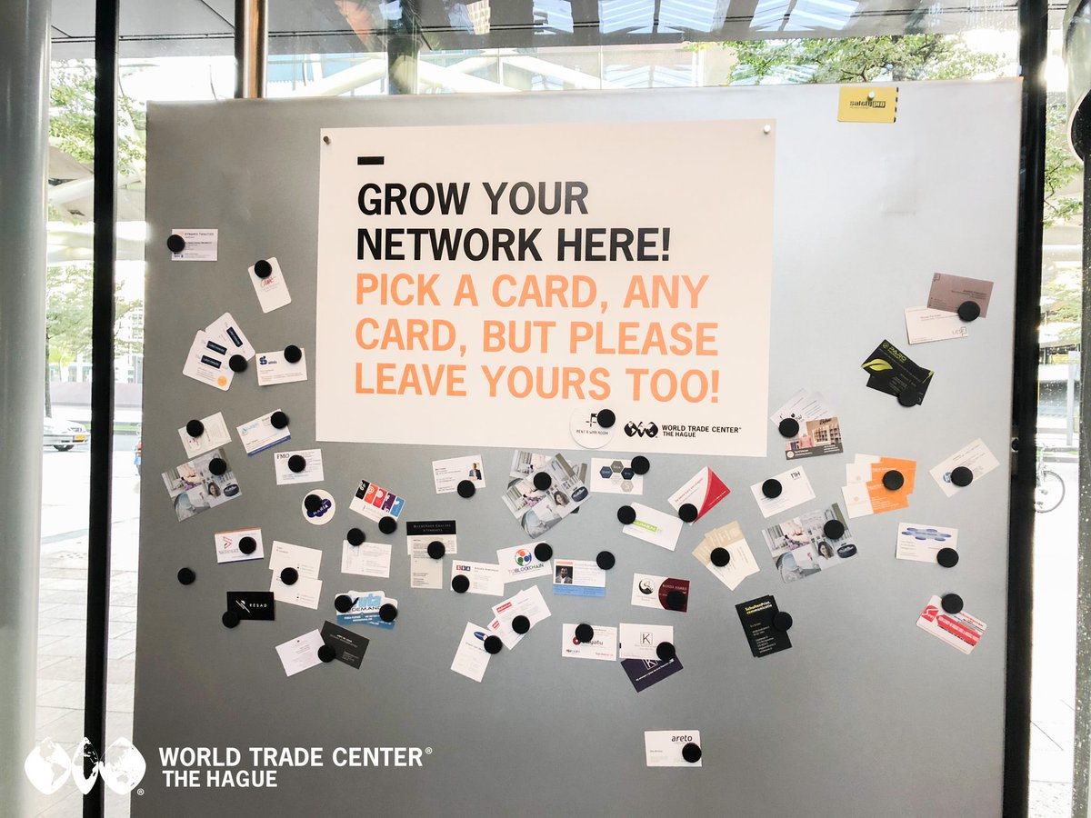 With so many different people in the building every day, there's a very high chance that a new business deal is in the cards for you. Want to help fate a little? Leave your business card on the magnetic board by the entrance and take one with you!