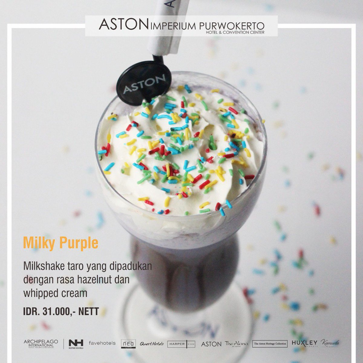 AstonImperium's tweet photo. Say goodbye to rainy season, say hello to hot weather !
Yes..it's time for "Milky Purple" to cool your day down only at @AstonImperium https://t.co/mvk0srQMeM