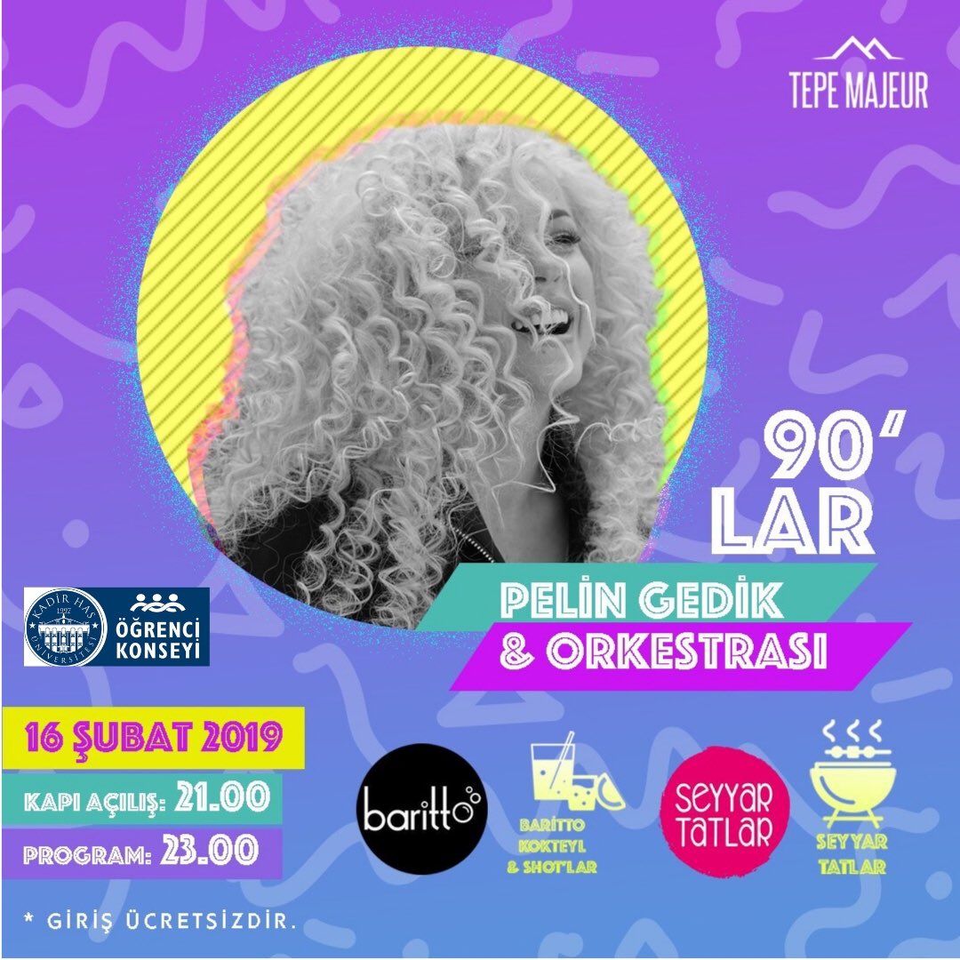 Hey Khaslı! Cumartesi yapılacak 90’lar gecesinde Kadir Has Üniversitesi öğrencilerine yiyecek-içeceklerde %10 indirim var✌️Öğrenci Konseyi olarak şimdiden iyi eğlenceler dileriz :)