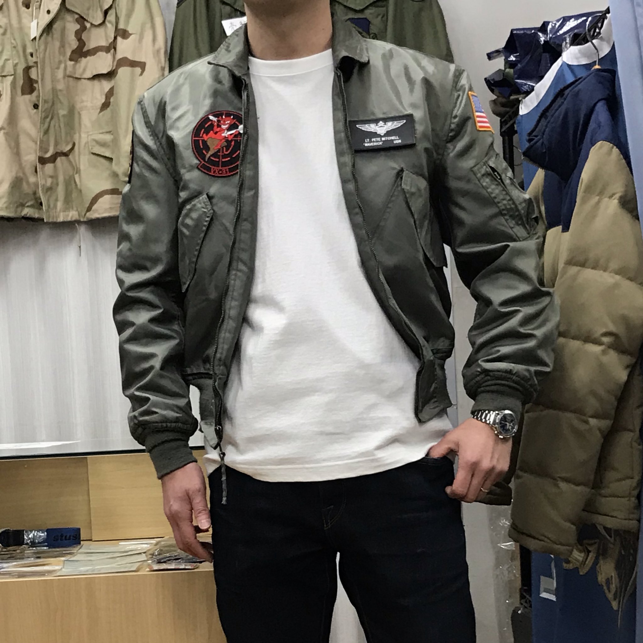 ヴィンテージ CWU-45/P L 米軍実物 フライトジャケット トップガン-