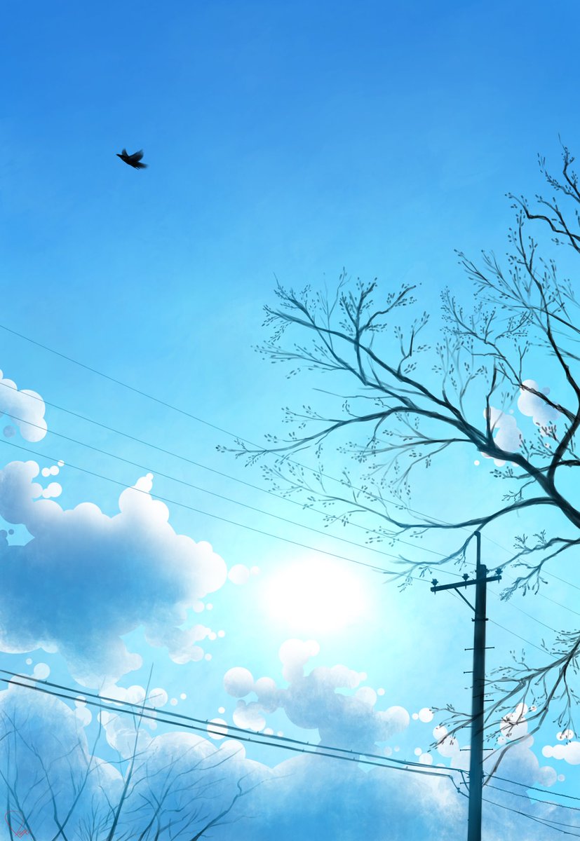 ぜいたく青空 イラスト 背景 アニメ画像