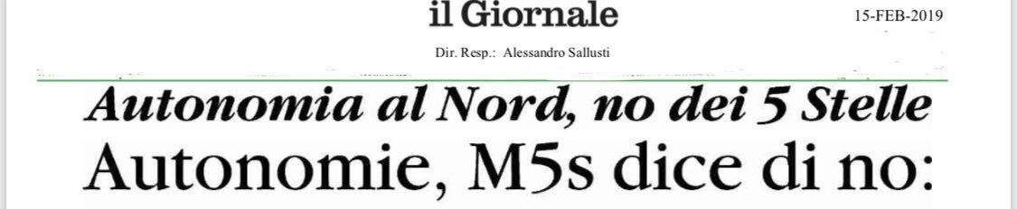 Il partito del No di Di Maio colpisce ancora! Ogni giorno ce n’è una e oggi tocca all’#autonomiadifferenziata.
È chiaro che vogliono fermare l’Italia. Noi ci opporremo ad ogni costo: 
🔹- Stato invadente al Nord
🔹+ Stato efficiente al Sud
🔹Sì al regionalismo differenziato