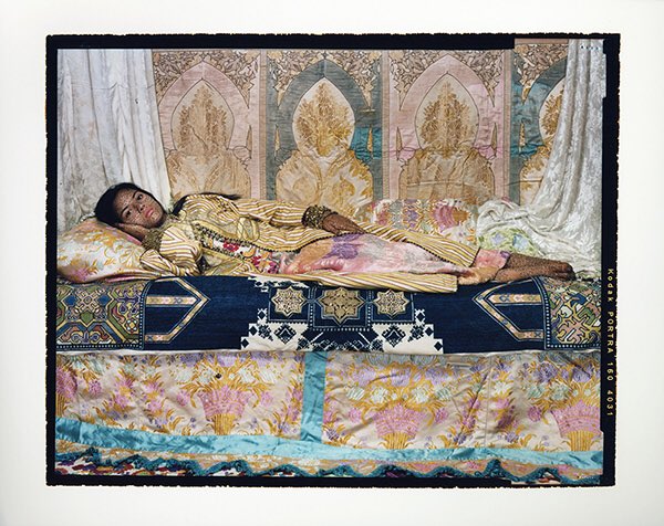 Moroccan photographer, painter, and installation artist Lalla Essaydi from her series ‘Harem.’