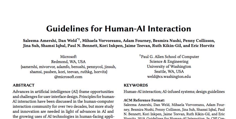 gleb_sexy's tweet photo. Insightful paper with 18 guidelines for building better UX for systems with AI with real-world examples from the research. Human-AI interaction is an incredibly interesting topic! #UXofML #AnticipatoryDesign
https://t.co/wIT3MpE81x https://t.co/GzFtBpqN0t
