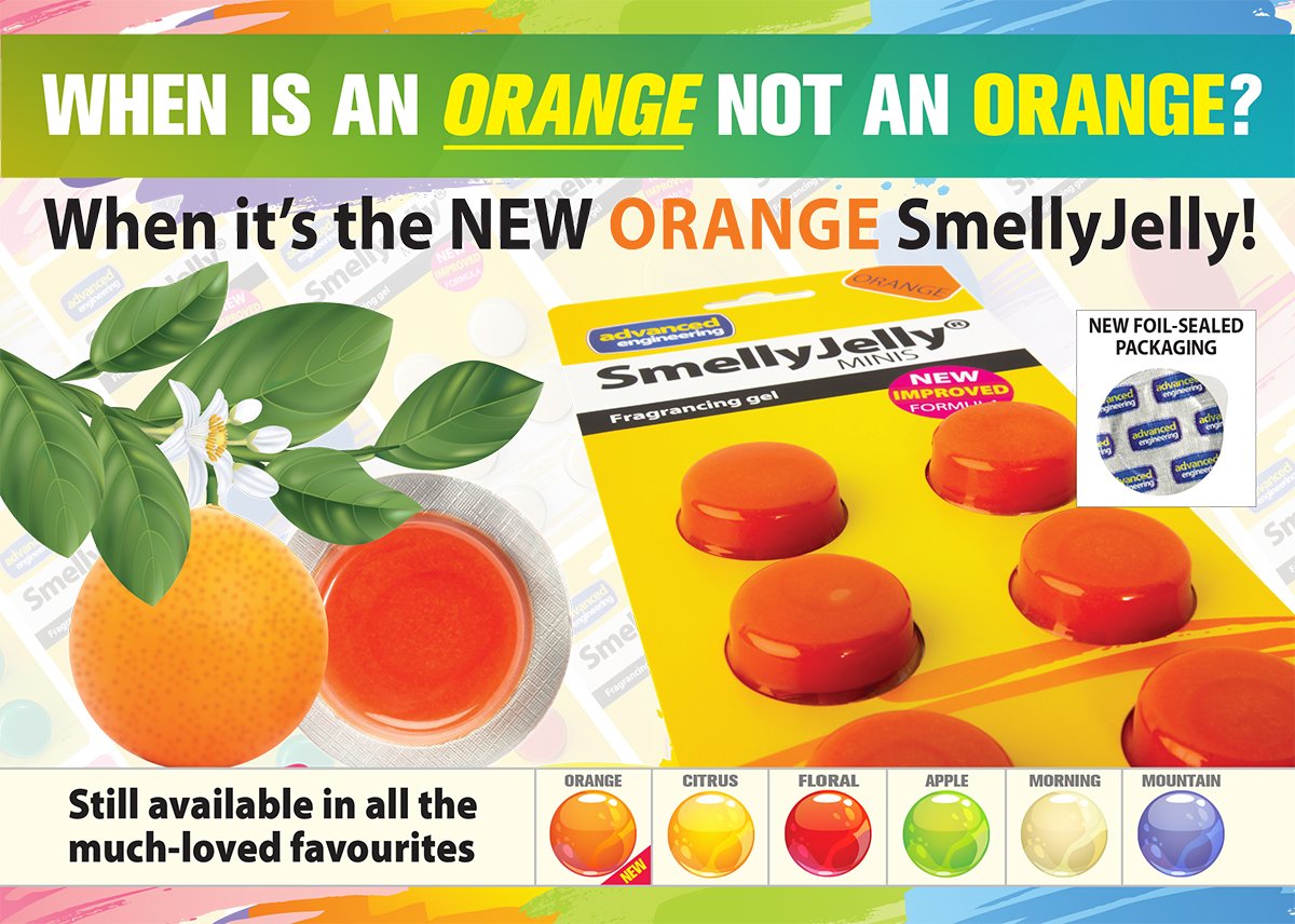 AdvancedUK's tweet image. Reformulated and BETTER THAN EVER! Look out for the new orange SmellyJelly, along with all the old favourites, in our new foil-sealed packaging... #cleverchemistry #cleversmellys #cleverpackaging