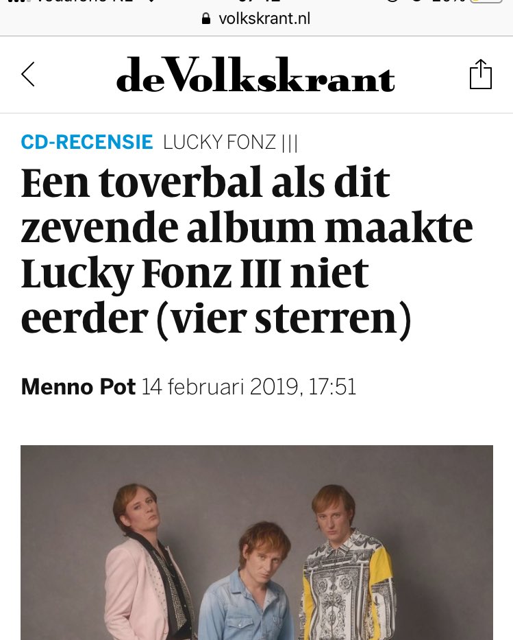 LuckyFonzIII's tweet photo. YEEEESS VOLKSKRANT RECENSIE
MULTIMENS ⭐️⭐️⭐️⭐️ 
VIER STERREN!!!  @volkskrant thx @mennopot mooi gezegd! https://t.co/1Ylm385CdE
