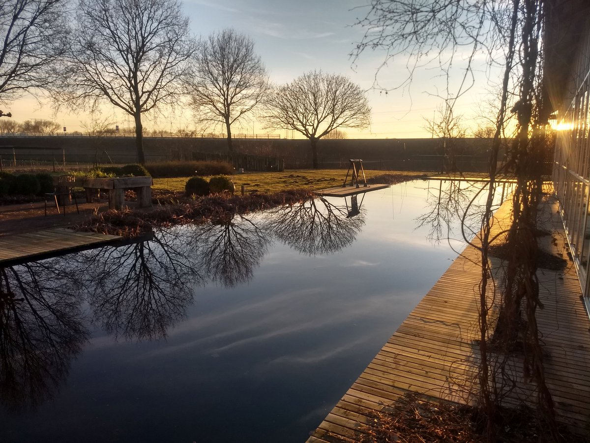 HelvoirtGroen's tweet photo. Prachtige foto van onze collega Gerben, gisteren aan het einde van de dag gemaakt, van de zwemvijver bij ons kantoor. Zo wil je de dag altijd wel afsluiten! https://t.co/wYWPk8f6Q4