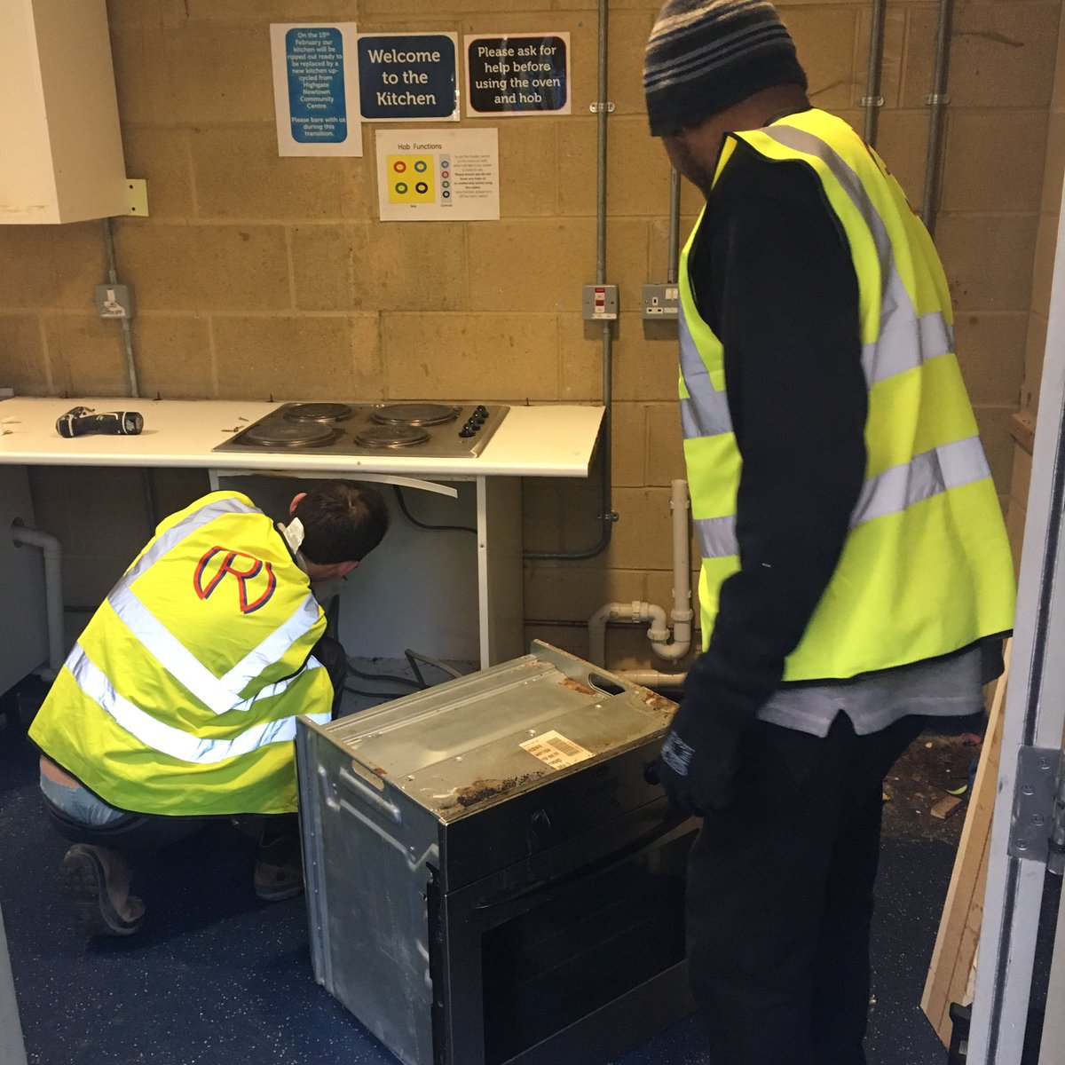 Today <a href="/CamdenCouncil/">Camden Council</a> contractors  <a href="/ReGenUKltd/">Re-Gen UK</a> have donated thier time to help us gut our dilapidated kitchen. We cannot thank them enough for thier generosity #FridayFeeling #KentishTown <a href="/Georgia_Gould/">Georgia Gould</a> <a href="/1Meric/">Meriç Apak</a> @jenheadlamwells