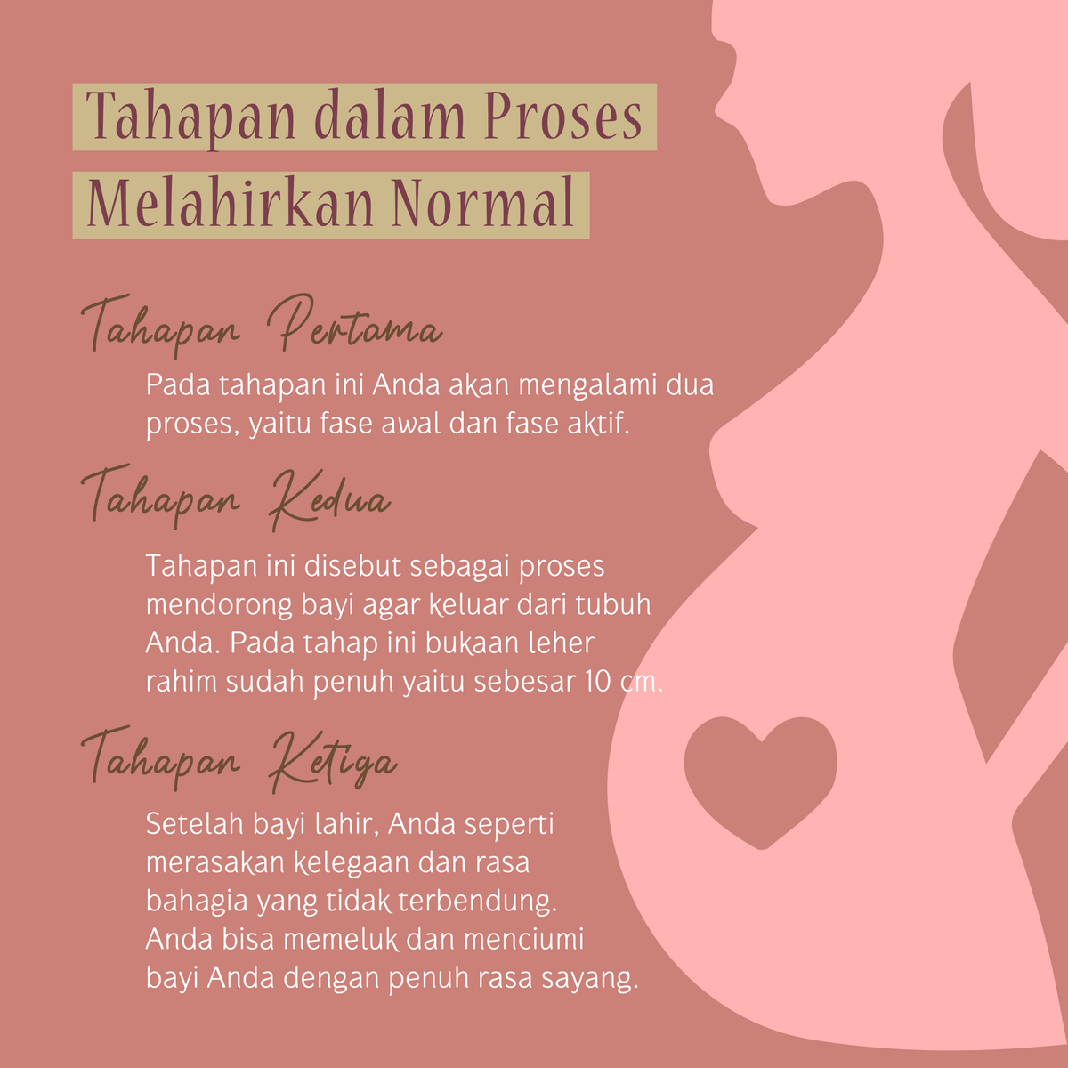 IbuDanMama's tweet photo. Mam, proses melahirkan normal yang dialami tiap ibu hamil berbeda-beda. Namun pada dasarnya ada tiga tahapan proses yang akan dilalui oleh ibu hamil. Apa saja? https://t.co/drs1dY6s9h