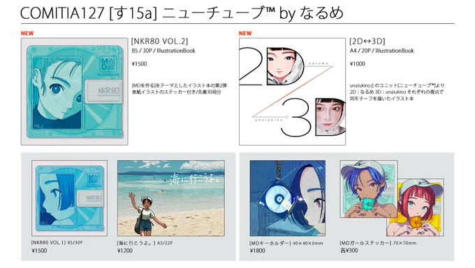 コミティア127お品書きです。
今回は新刊2冊です、それとMDアクキー再販します?!
新刊のオマケステッカー、先着30冊分のみとなりますので、ほしい方はお早めに…

17日スペース【す15a】でお待ちしております!

#COMITIA127 