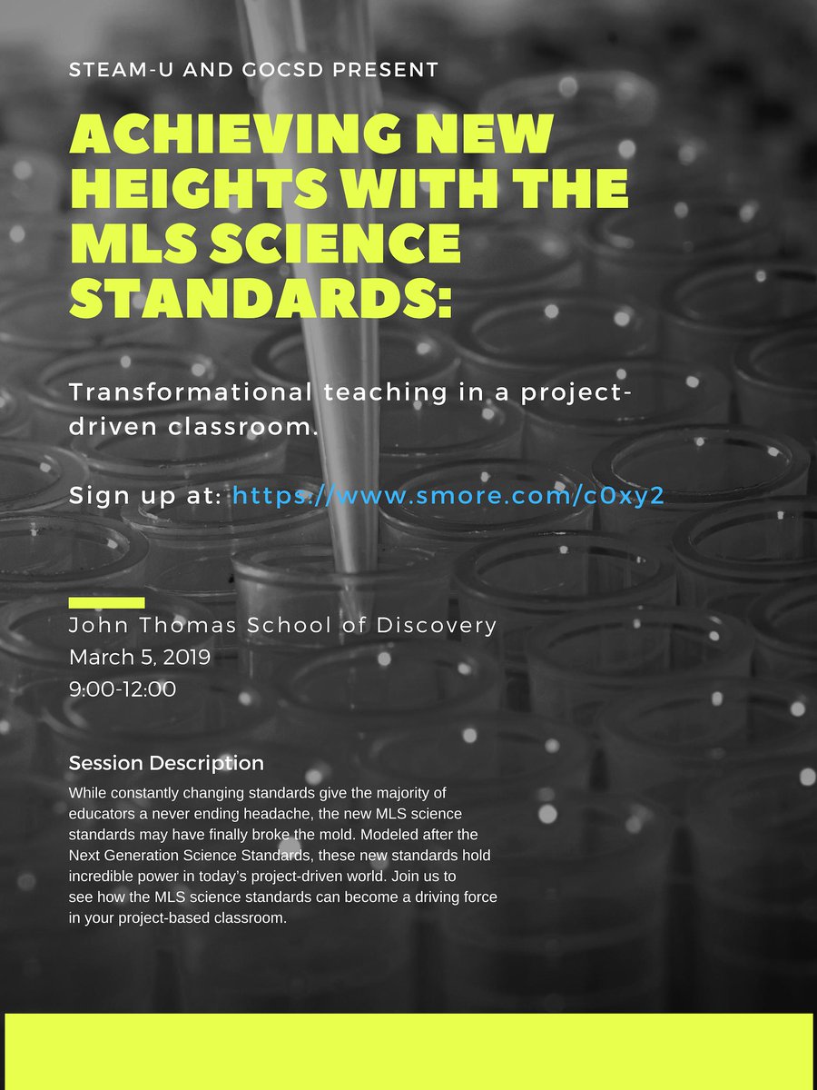 DrGLowder's tweet photo. We are excited to announce our upcoming STEAM-U event on March 5th! We will be learning how new MLS Science Standards can promote project-driven classrooms.  Sign up at https://t.co/Ug91IfkY0g #steam #stem #moedchat @GOCSDMO @jtsdnixa @nixaschools https://t.co/SOJK3UTHGj