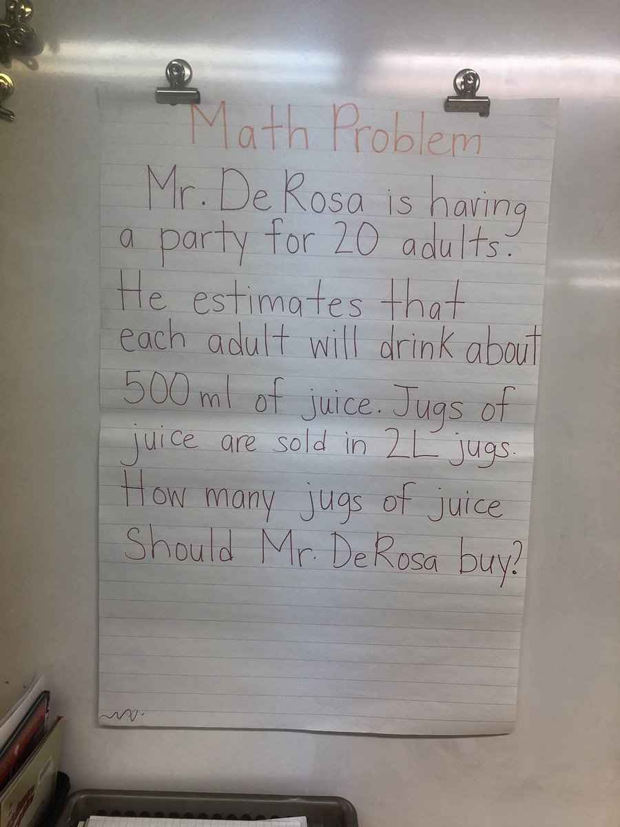 mrderosa83's tweet photo. Yesterday’s math problem in grade 6 @saopmilton1.... some really interesting plans to find the solution #thinkingquestions https://t.co/syHB3oY1ct