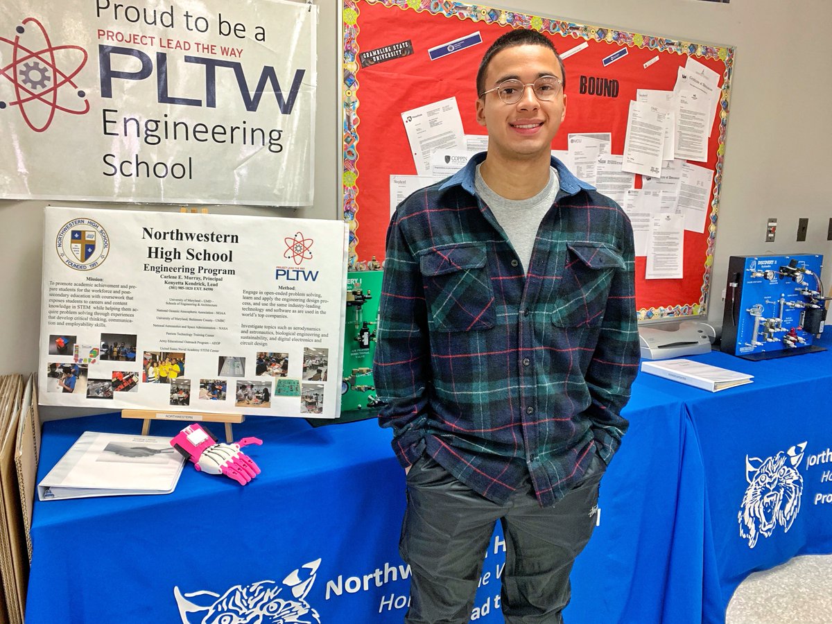 pgcps's tweet photo. '18 grad Juan Lopez, freshman electrical engineering major at @HowardUniv, says he felt better prepared than peers in intro engineering courses. “It's amazing how much PLTW helped me in my first semester. Many topics were merely a review."#CTEMonth
▶️https://t.co/iPz4AzV8Ar https://t.co/1uaWgegdqs