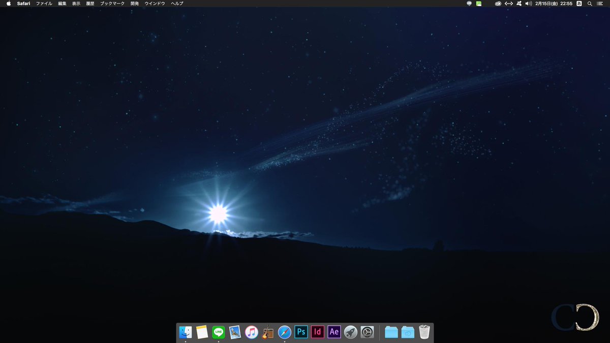 葉月 紗 Hazuki Tae 今日は帰ってきてからmacのデスクトップをいじっていて シンプル で目に優しくすっきりな形でまとめました Windowsの時はアイコンを変えたりカスタマイズしていたけど やっぱりchouchouの壁紙がお気に入りです