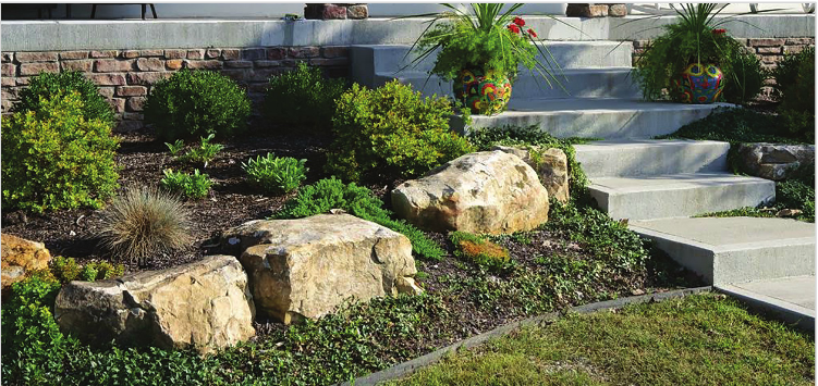 Indiana Limestone boulders add a strong accent to any landscape design. Often used to accent landscape elements and as water features, Indiana Limestone boulders offer an opportunity for material continuity in accents and well as designed elements.