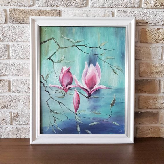 Magnolia blossom - Original floral oil painting on canvas 16x20 inches
etsy.me/2UWxpwB

#floralpainting #pinkflowers #floraloilpainting