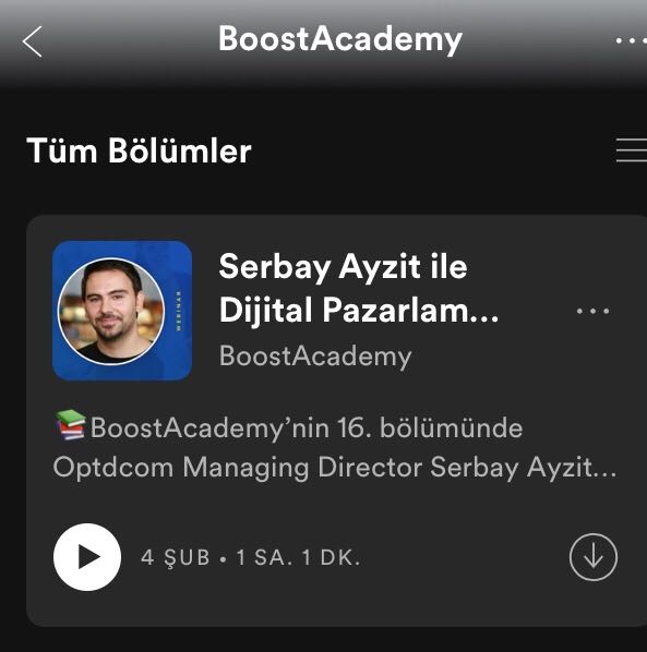 BoostROAS's tweet photo. Eve dönüş yolculuğunda vaktini verimli geçirmek isteyenler 👋
#BoostAcademy Spotify kanalımızda @serbayarda ile "Dijital Pazarlamanın Yapay Zeka ile İlişkisi" podcastını sizler için hazırladık 🎶����
https://t.co/WIJYg0lw06 https://t.co/XezKX3h1nM