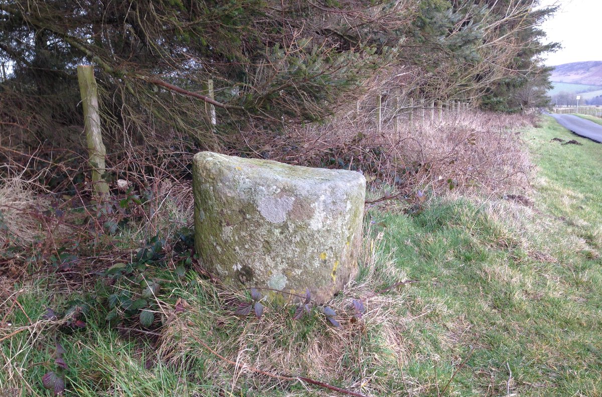 Stump of Roman milepost still in situ on the Stanegate west of Vindolanda Roman Fort #RomanRoads