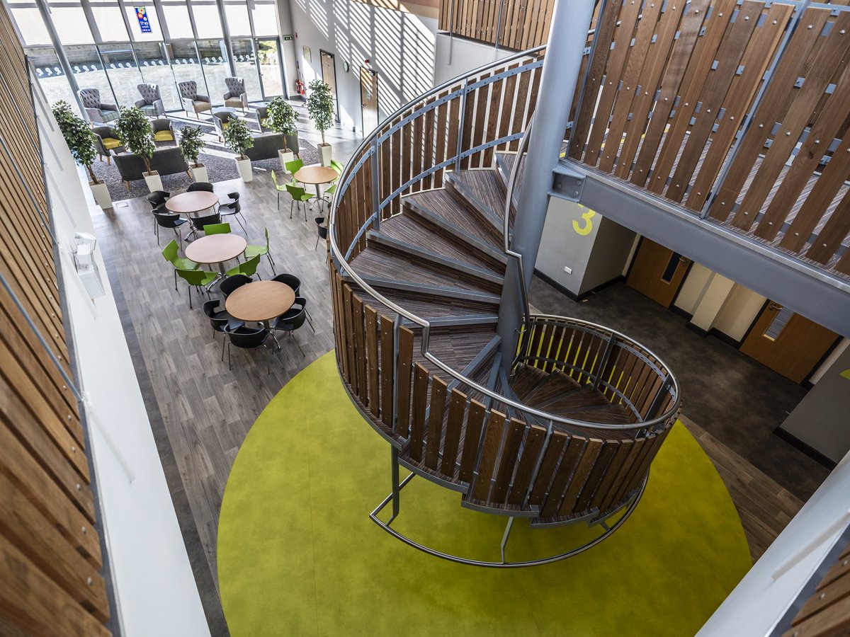 Fantastic to see our flooring & furniture design come to life with @ForboFlooringUK Modul'Up & Flotex Vortex designed by Philippe Starck @attheworkplace this morning #commercialflooring #forbo #flotex #commercialfurniture #modulup #breakoutzones #softseating