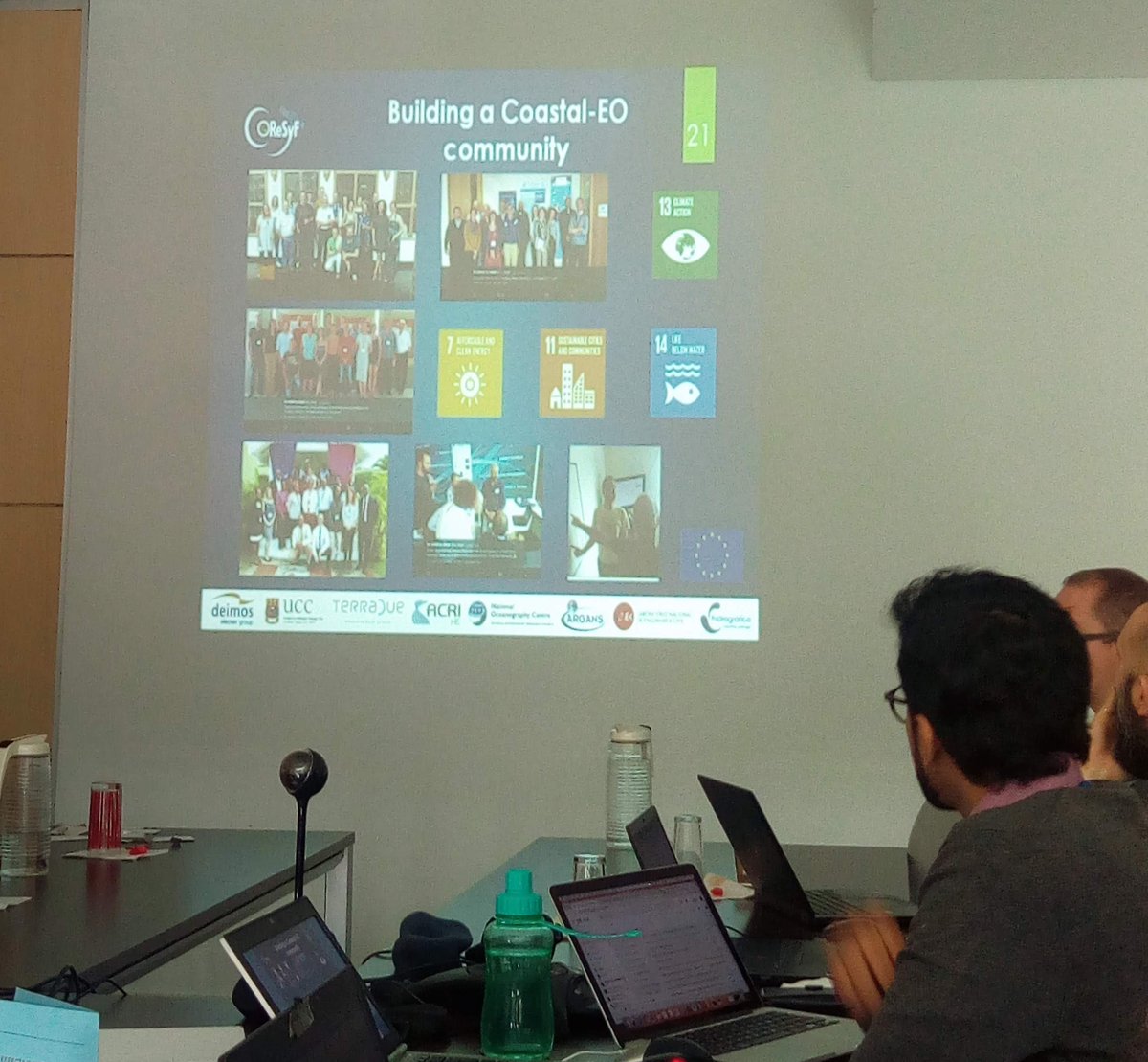 gp3dr0's tweet image. Starting the day in sunny #Lisbon with @Co_ReSyF partners for the @EU_H2020 final review meeting, @RoryScarrott is presenting the great results building a #Coastal Research Community exploiting @CopernicusEU #Sentinel products supported by @terradue Cloud platform 
@ESA_EO