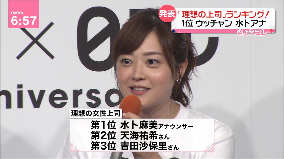 月泪 Twitterissa 女子アナ 水卜麻美 理想の上司 第一位 日テレ Every Newsevery