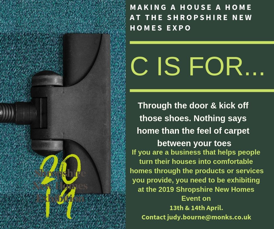 From #carpets to #candles we want everything little thing that makes a house a #home at this years #ShropshireNewHomesExhibition. If you want to be in front of hundreds of potential customers you need to speak to Judy to book your space now! #Shropshire #newbuild #property Pls RT