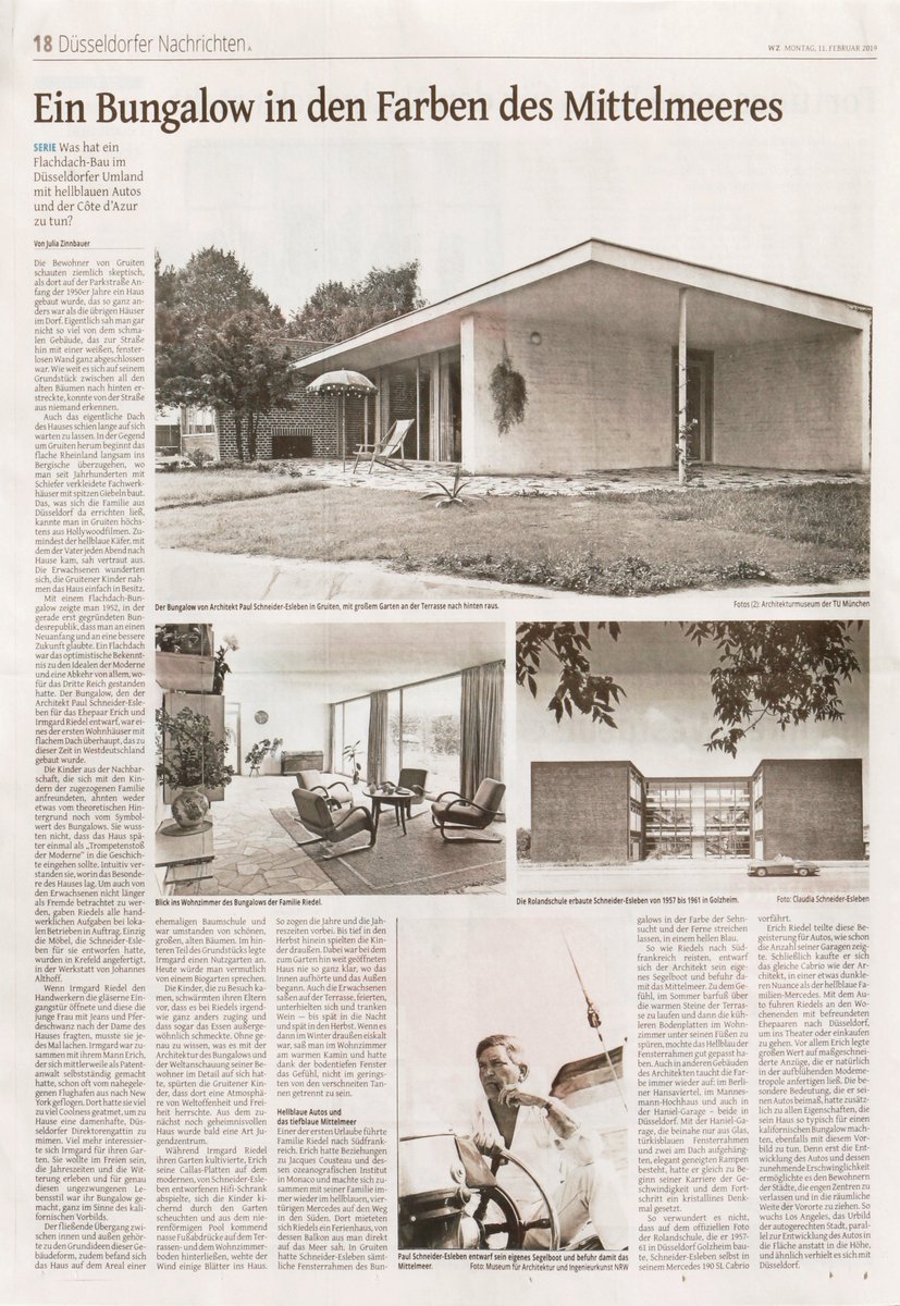 Now on my #blog: The 4th part of my series about Paul Schneider-Esleben's first #bungalow was published in the #WestdeutscheZeitungDüsseldorf: myscissorella.blogspot.com/2019/02/ein-bu… #PaulSchneiderEsleben #architecture #midcenturymodernism #modernism #bungalow #Düsseldorf #Mercedes190SL #Jetset