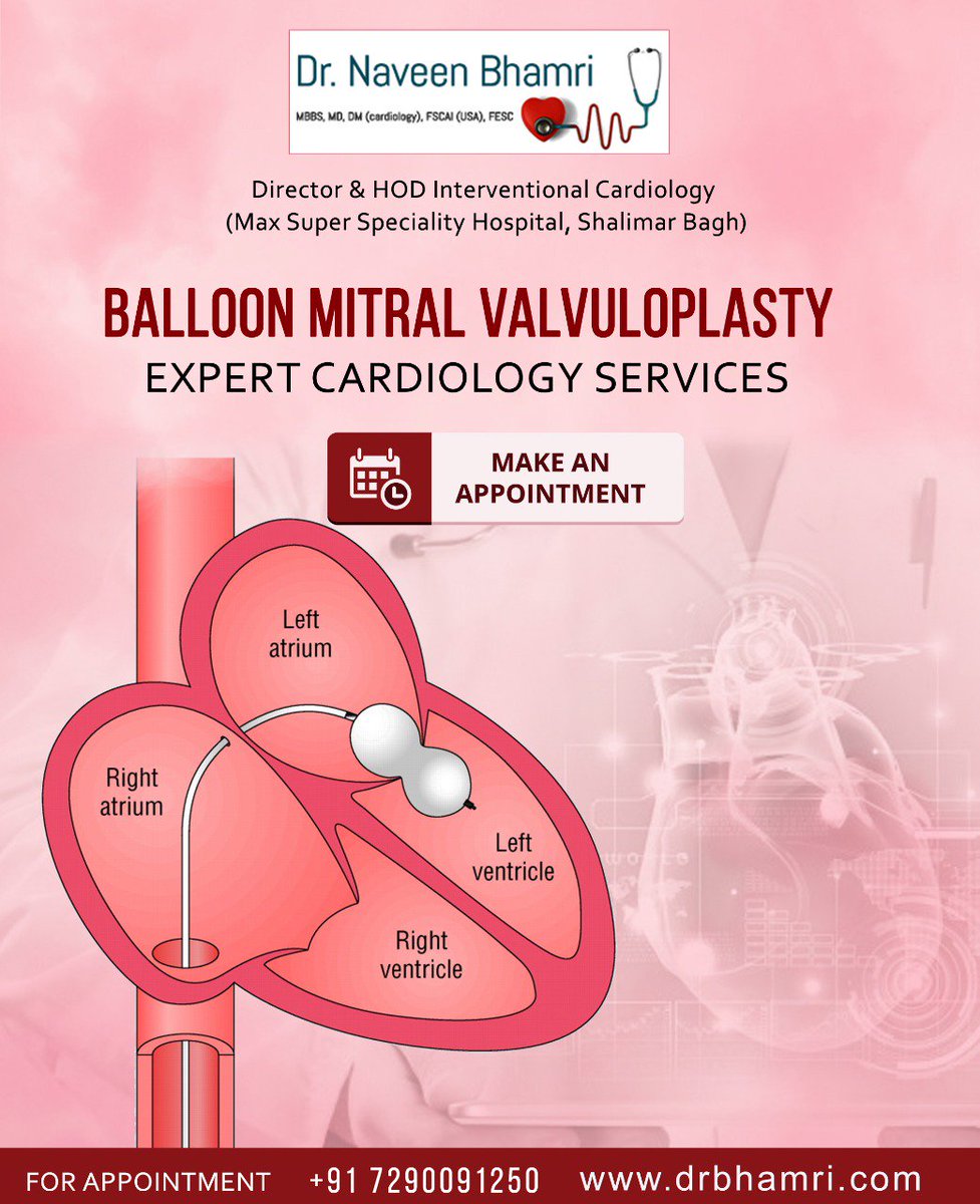 Balloon Mitral Valvuloplasty💝
Expert Cardiology Services
Make an Appointment...!!!
Call : +91-7290091250👨‍⚕️🎗
Visit: drbhamri.com 👨‍⚕️🎗
#cardiology #heart #heartattack #bestcardiology #interventional #cardiologist #coronarAngiography #goodheart #heartcare