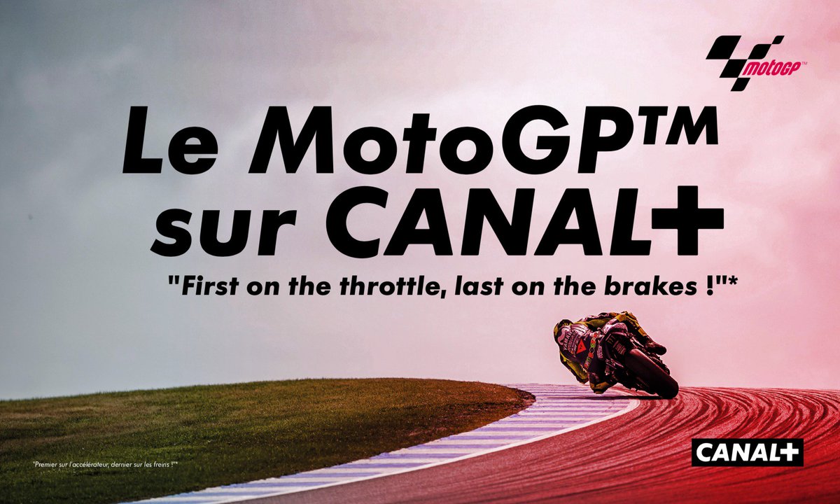 #MotoGPCanal Le @MotoGP arrive sur @canalplus ! 🏍️🥳 First on the throttle, last on the brakes ! ⚡️💨