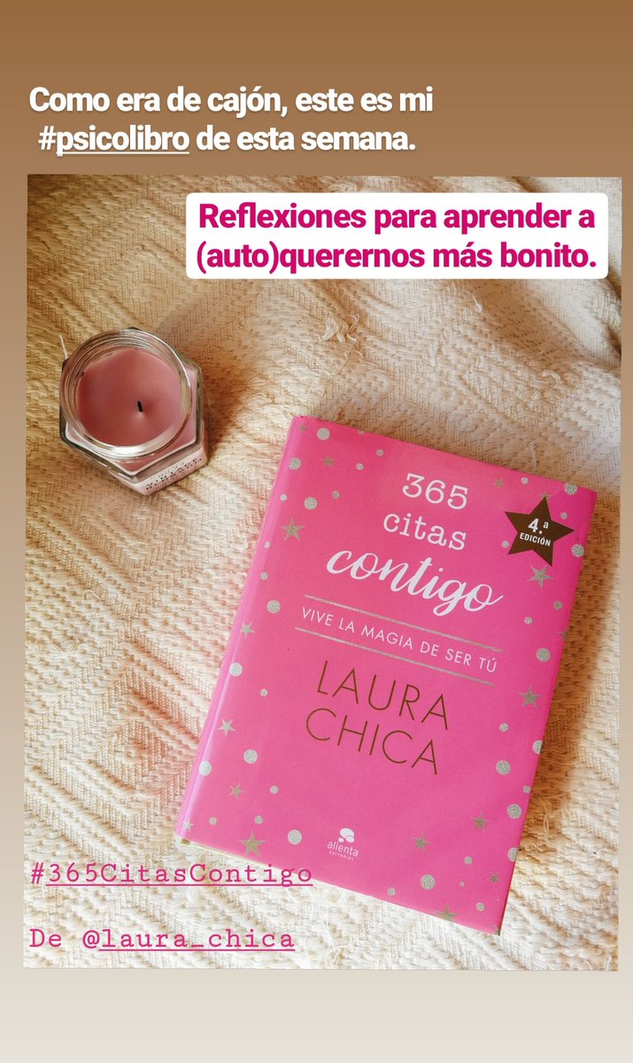 ares_psicologa's tweet photo. Mi #psicolibro de esta semana. 

#365CitasContigo de @Laura_Chica

#Psicología #libros #Psicolibros https://t.co/4JhPCoCj6a