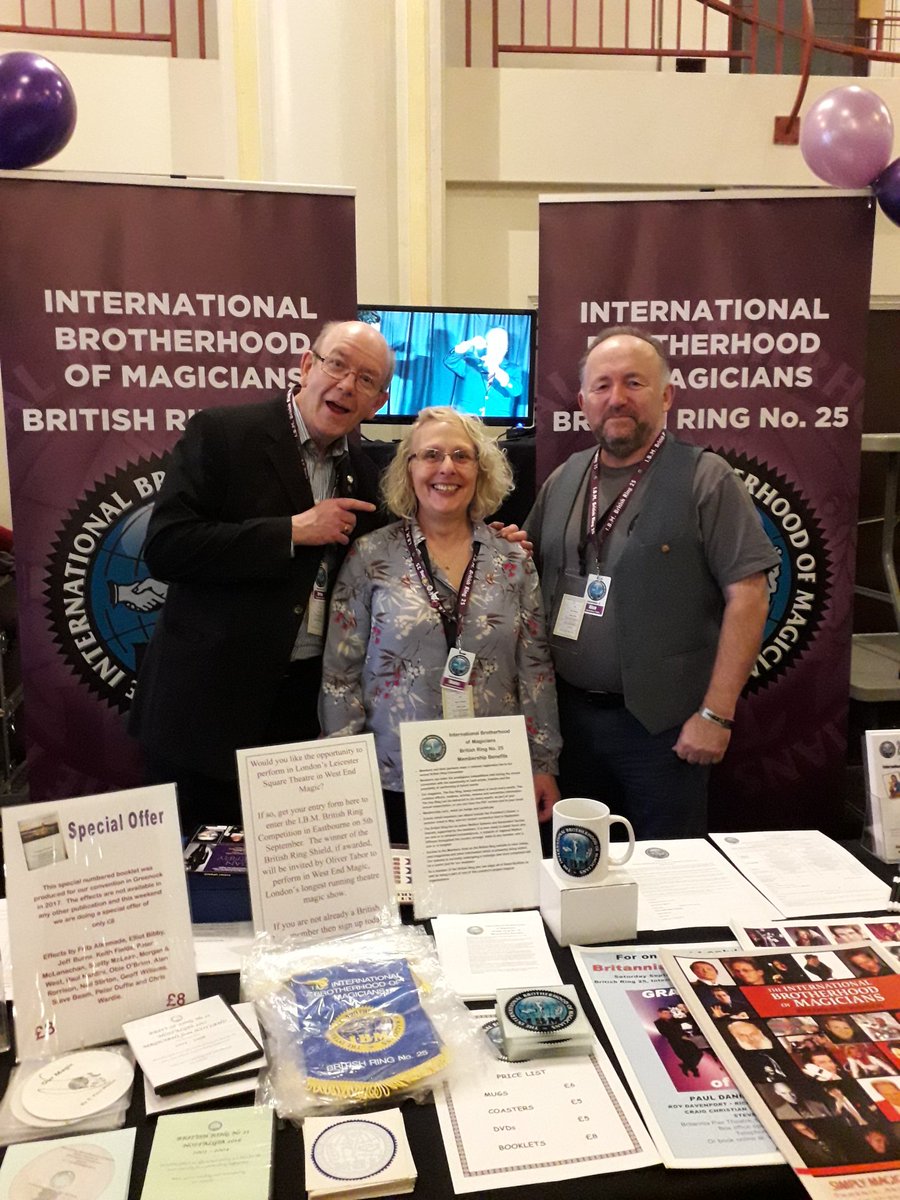 President Brian Lead with Hon Executive Secretary Moira Fletcher and President Elect Alan Maskell are ready to chat at our stand #blackpoolmagicconvention